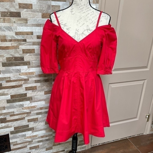 10 Crosby Derek Lam Red One Mini Dress Size 8 Party Wedding Shower Cruise NWT - Picture 3 of 13